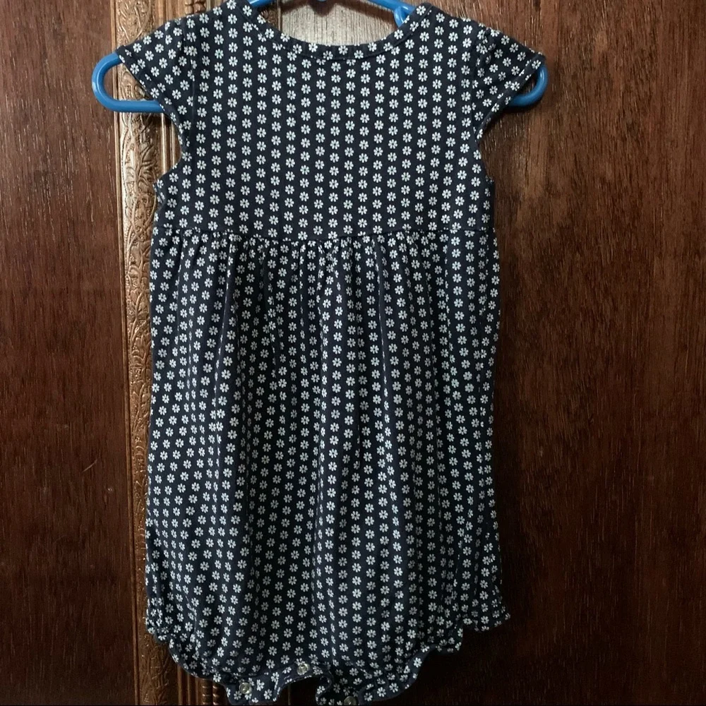Carters Romper Floral Daisy Navy Pink Bird Outfit Girls Toddler Size 18 Months